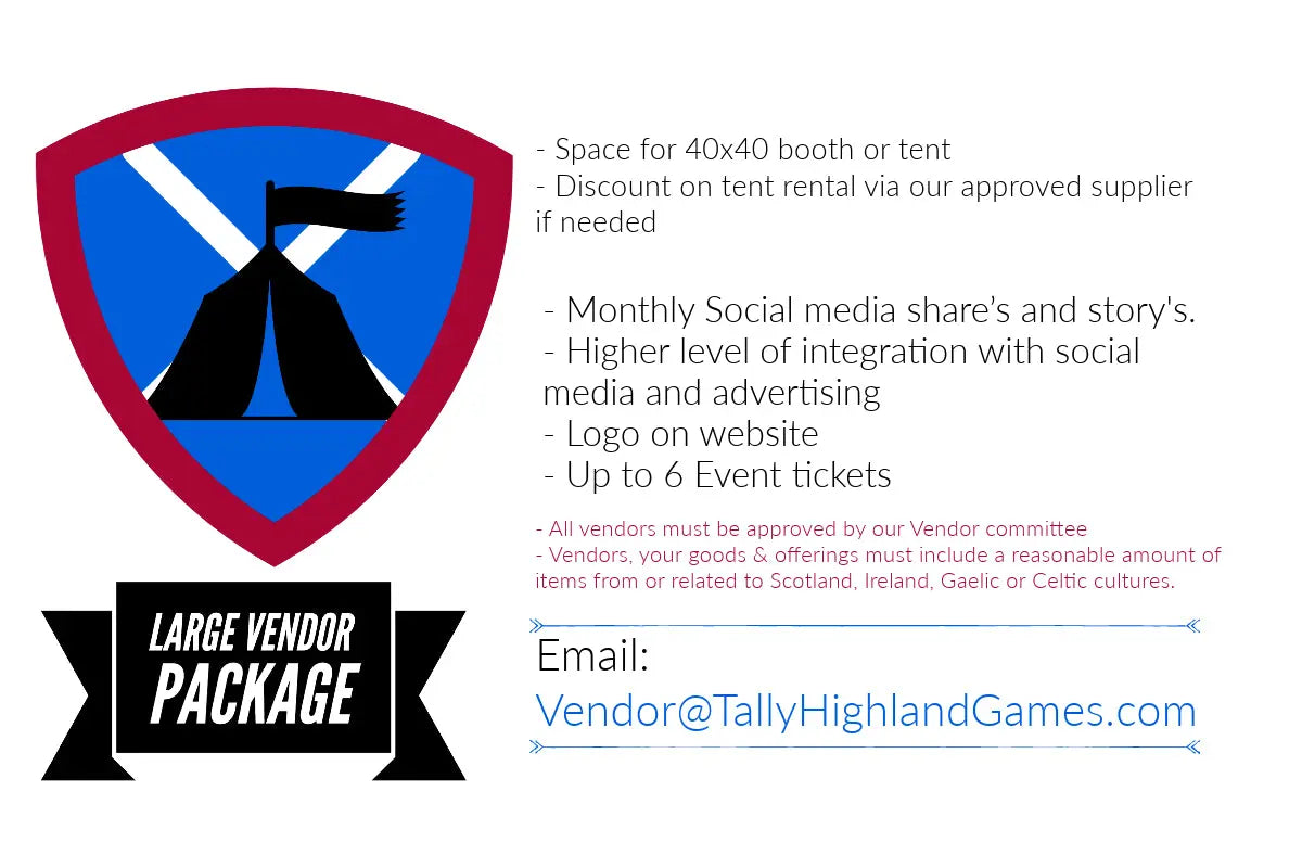 #4 Large Vendor Package Tallahassee Highland Games