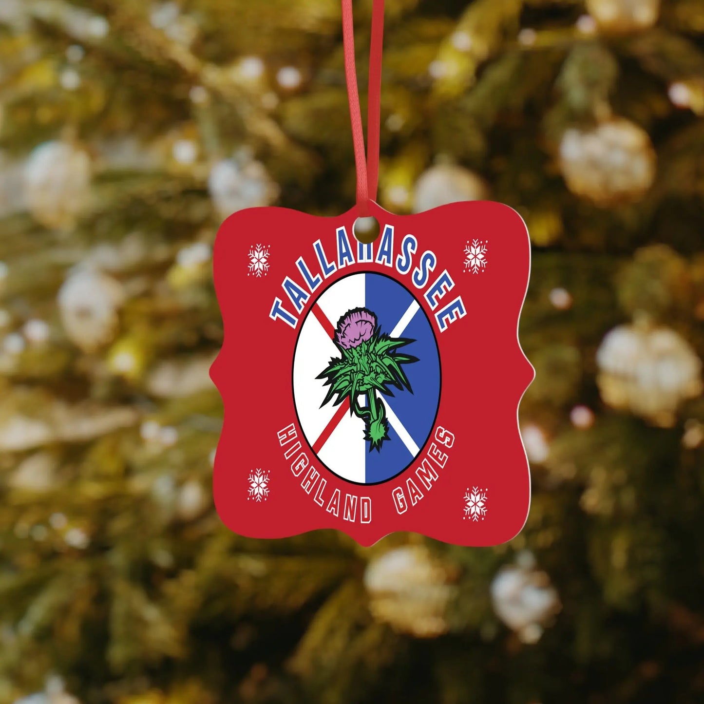 Aluminum Ornament - THG Crest Highland Games Decoration Printify