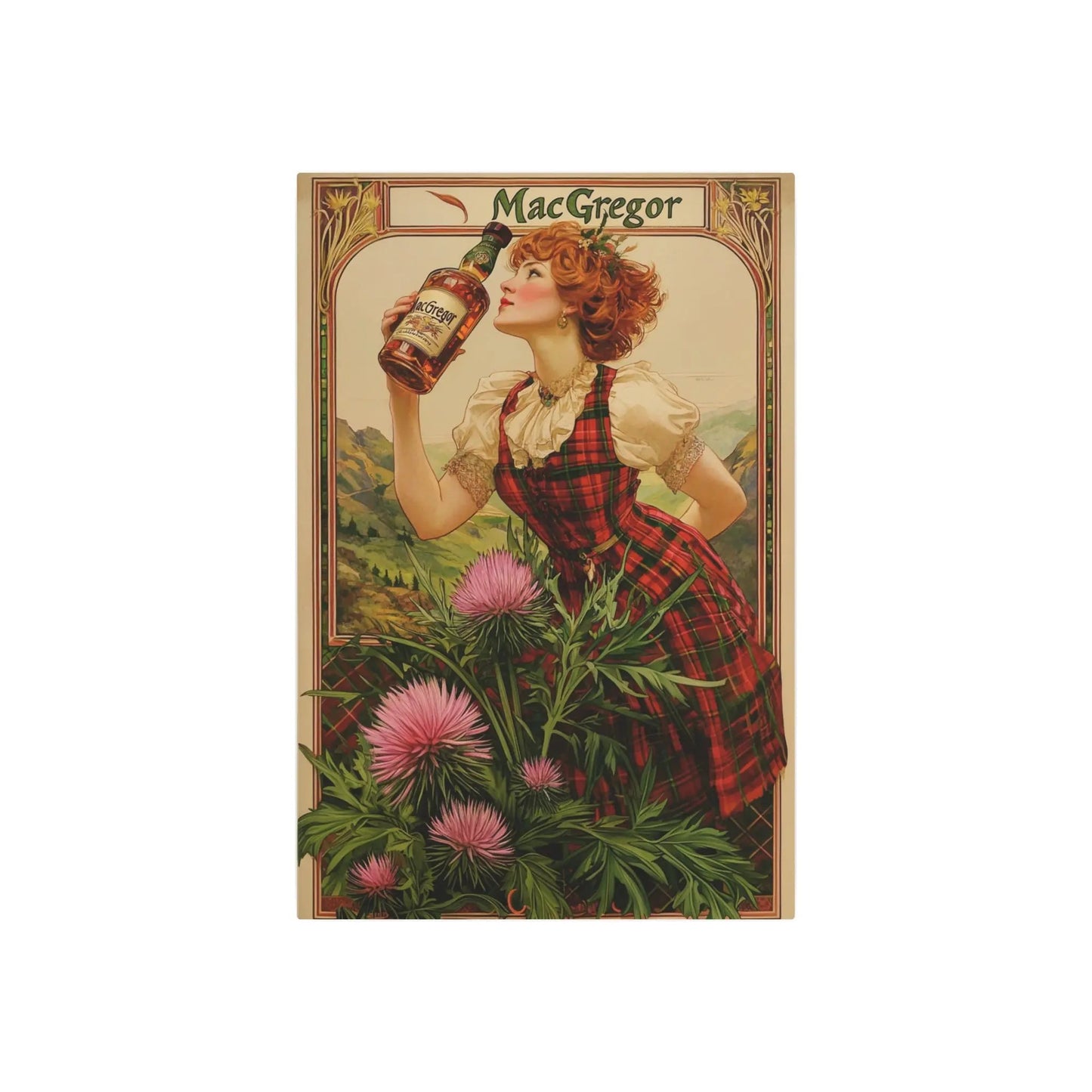 Metal Art Sign - Custom Clan Tin for Clan MacGregors - Highland Games Tribute Printify