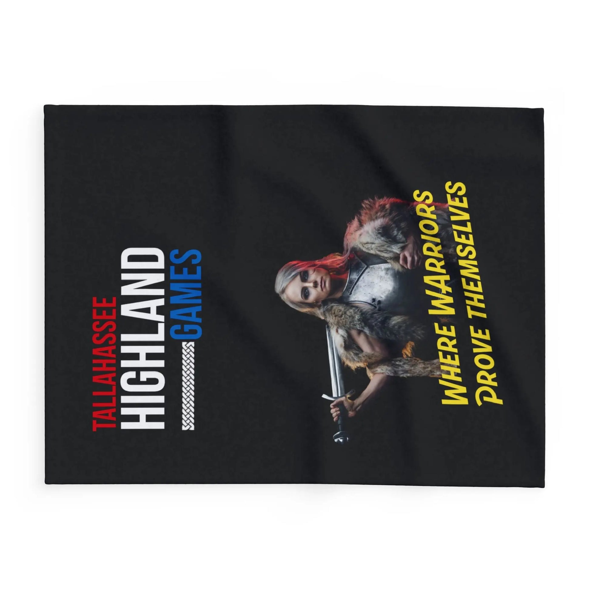 Tallahassee Highland Games Arctic Fleece Blanket – Where Warriors Prove Themselves Printify