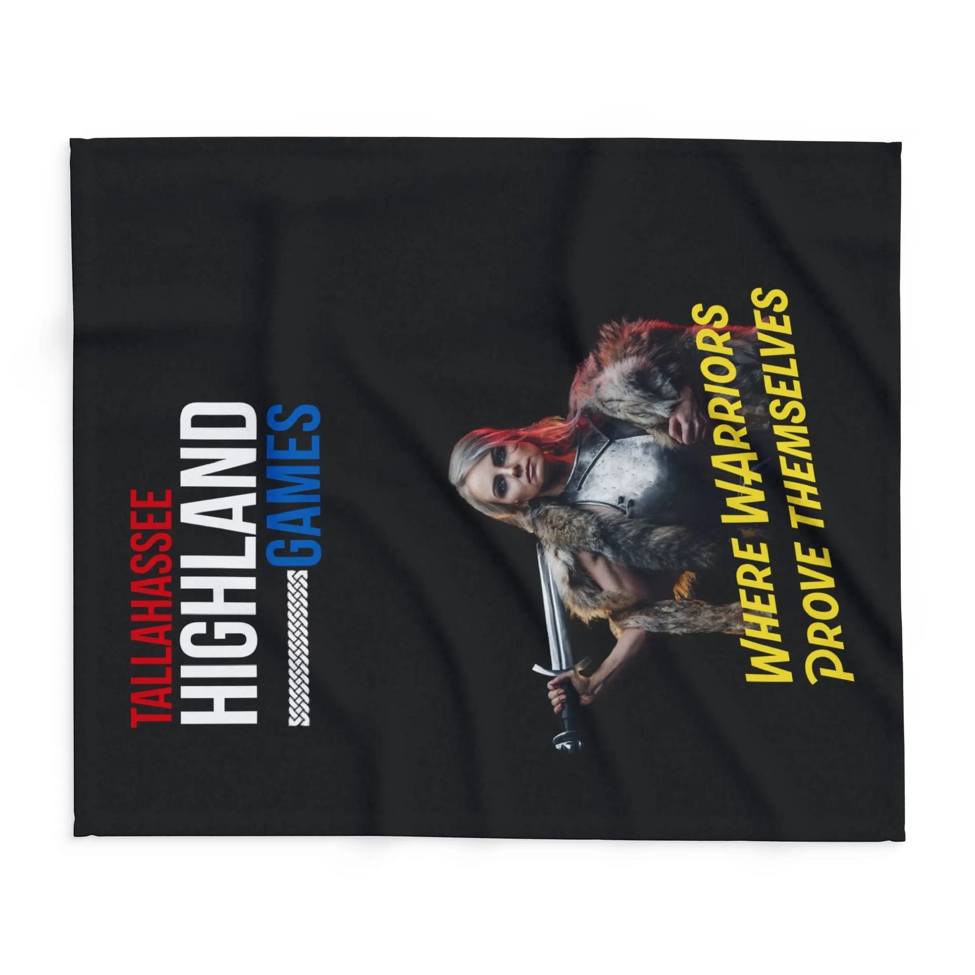 Tallahassee Highland Games Arctic Fleece Blanket – Where Warriors Prove Themselves Printify