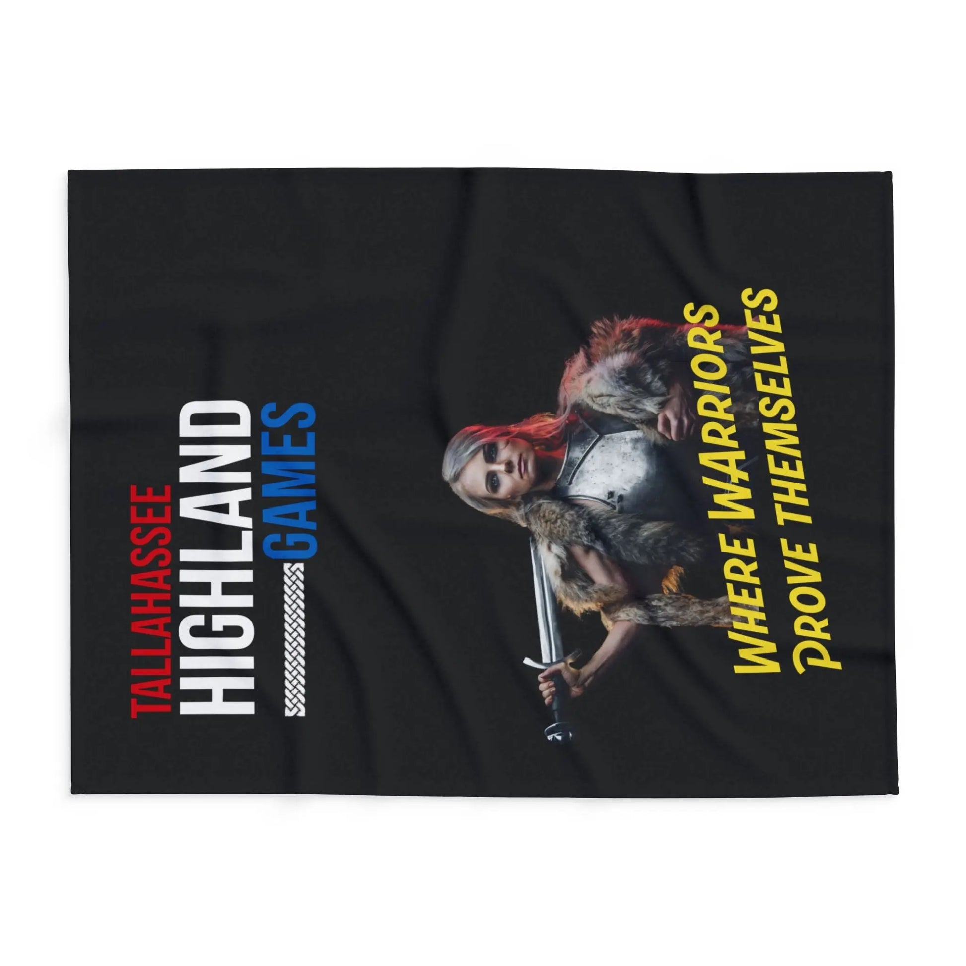 Tallahassee Highland Games Arctic Fleece Blanket – Where Warriors Prove Themselves Printify