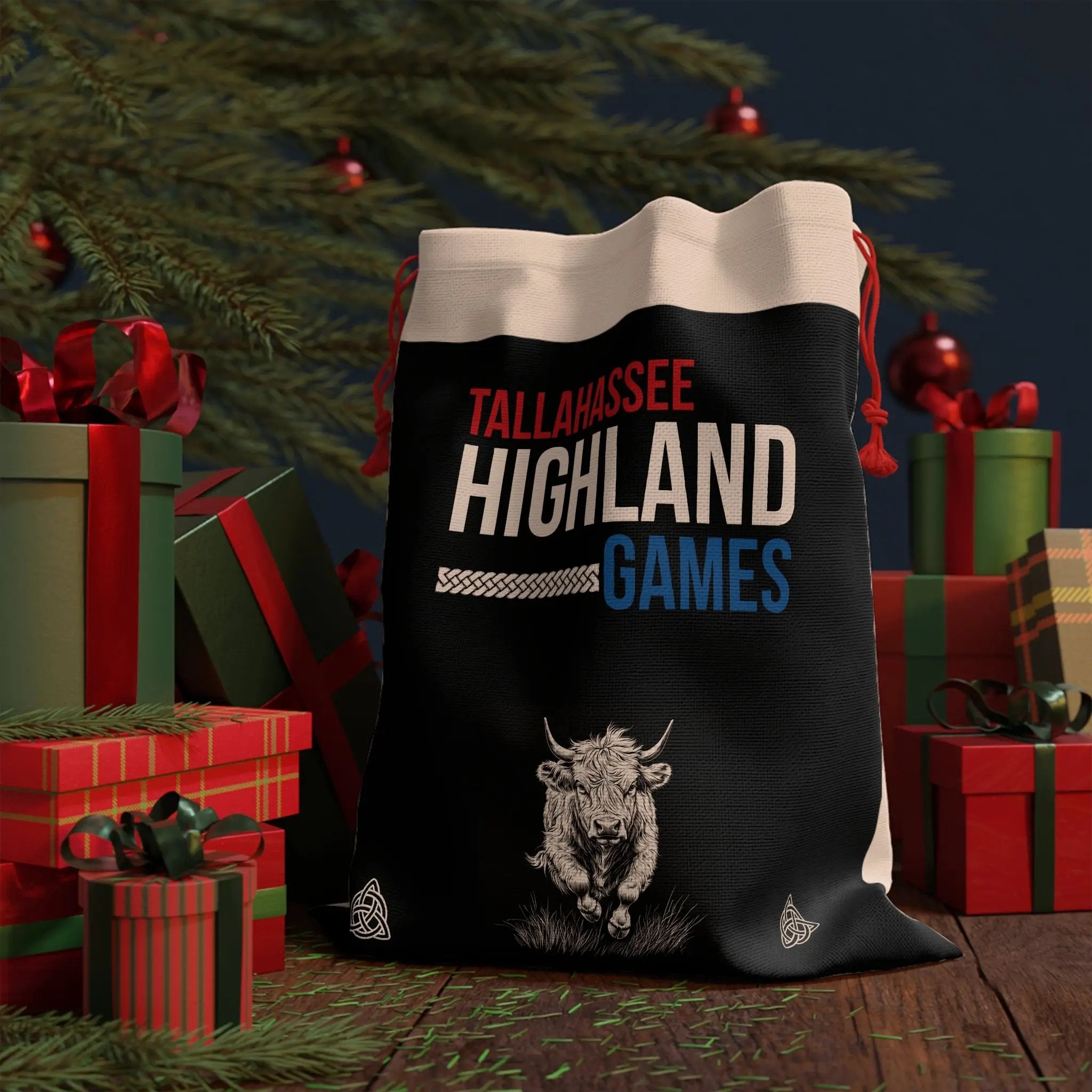 Tallahassee Highland Games Gift Bag - Hamish MacCoo Drawstring Gift Pouch Printify