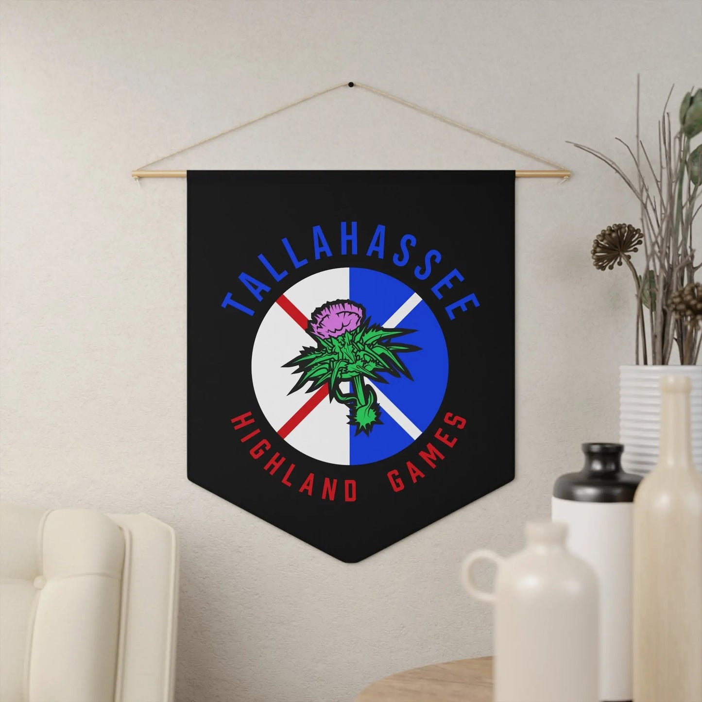 Tallahassee Highland Games Pennant — Scottish Thistle Fan Banner Printify