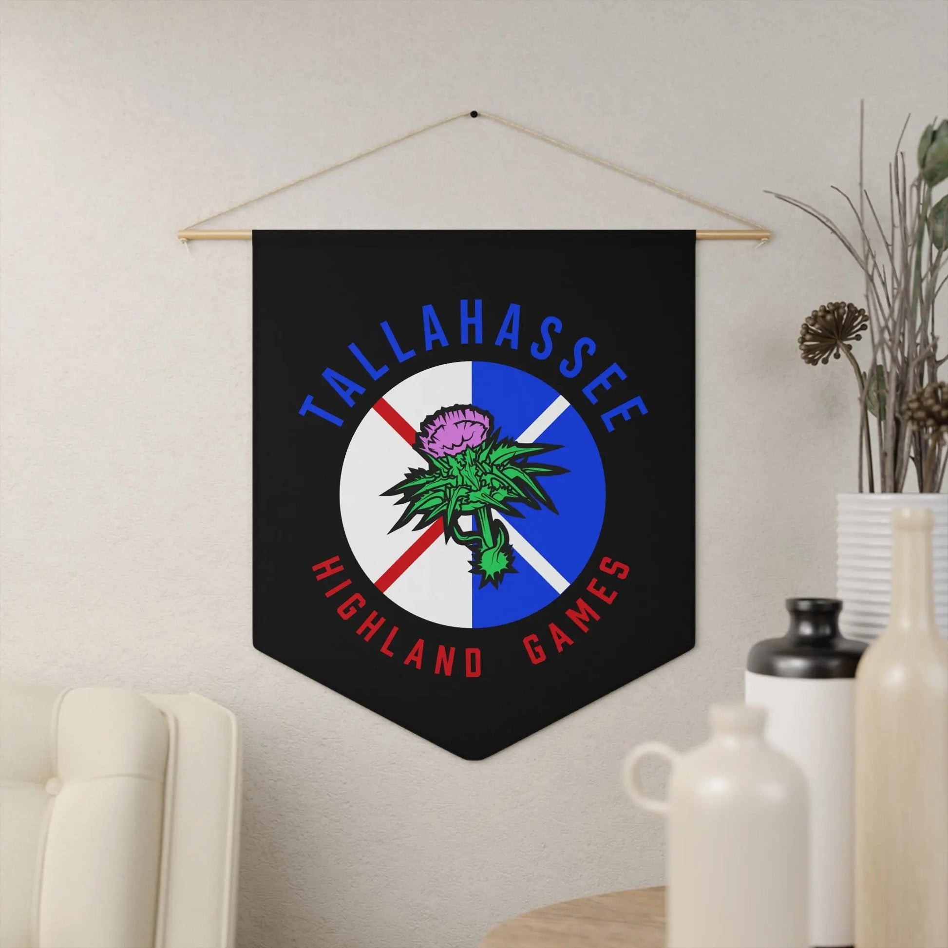 Tallahassee Highland Games Pennant — Scottish Thistle Fan Banner Printify