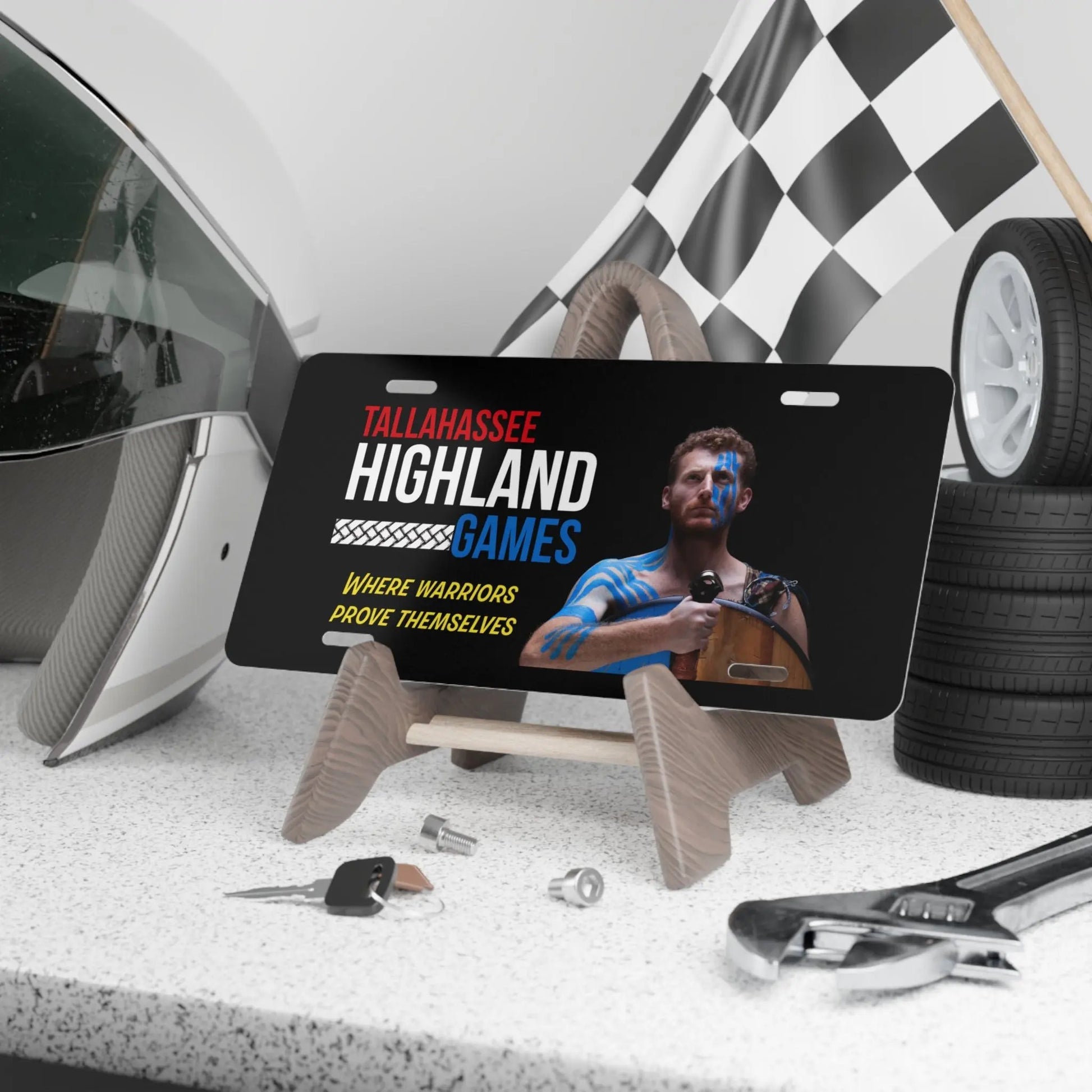 Tallahassee Highland Games Vanity Plate — "Where Warriors Prove Themselves" License Plate Printify