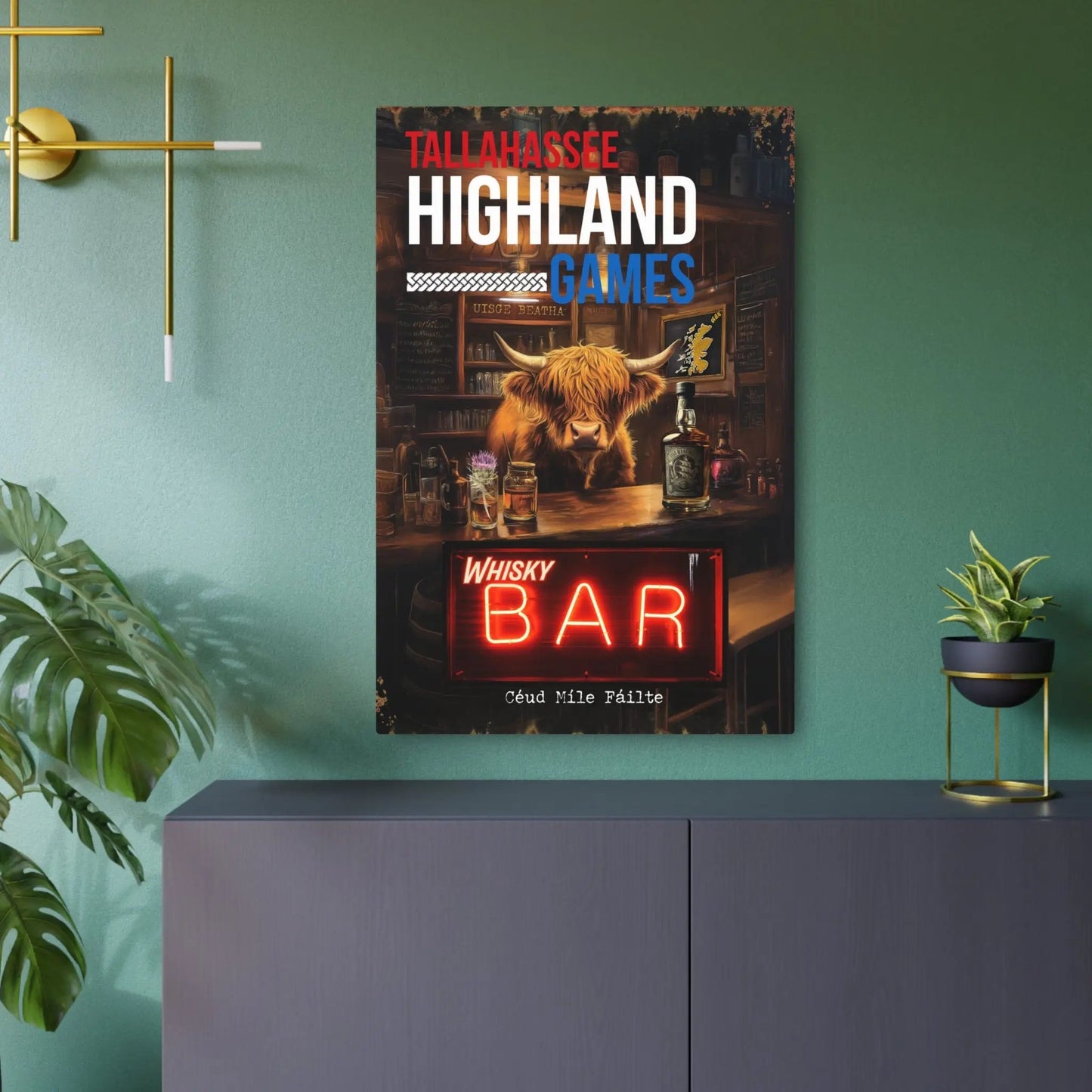Tallahassee Highland Games Whisky Bar Poster – “Céad Míle Fáilte” Edition Printify