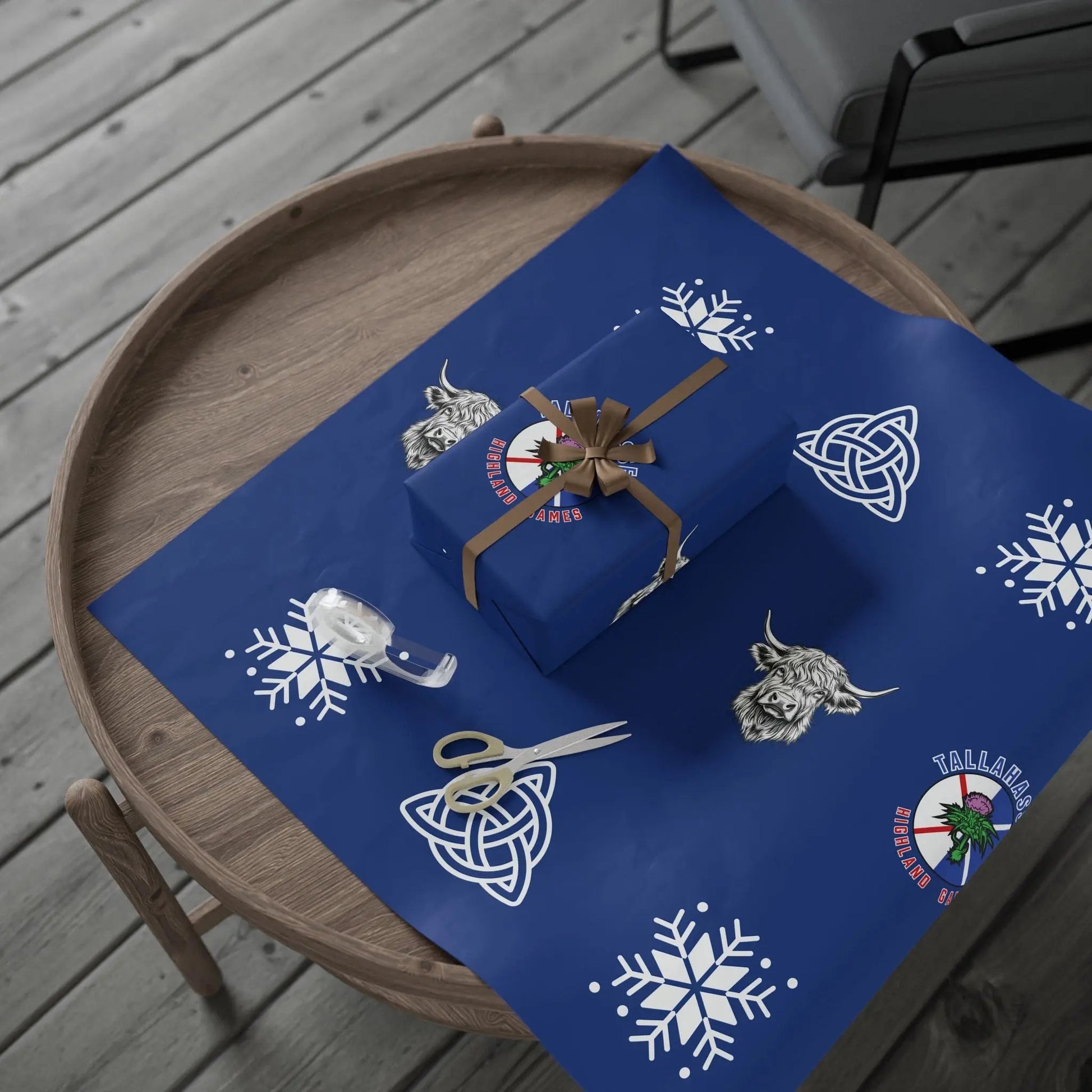 Wrapping Paper Roll - Tally Highland Games and Hamish MacCoo Printify