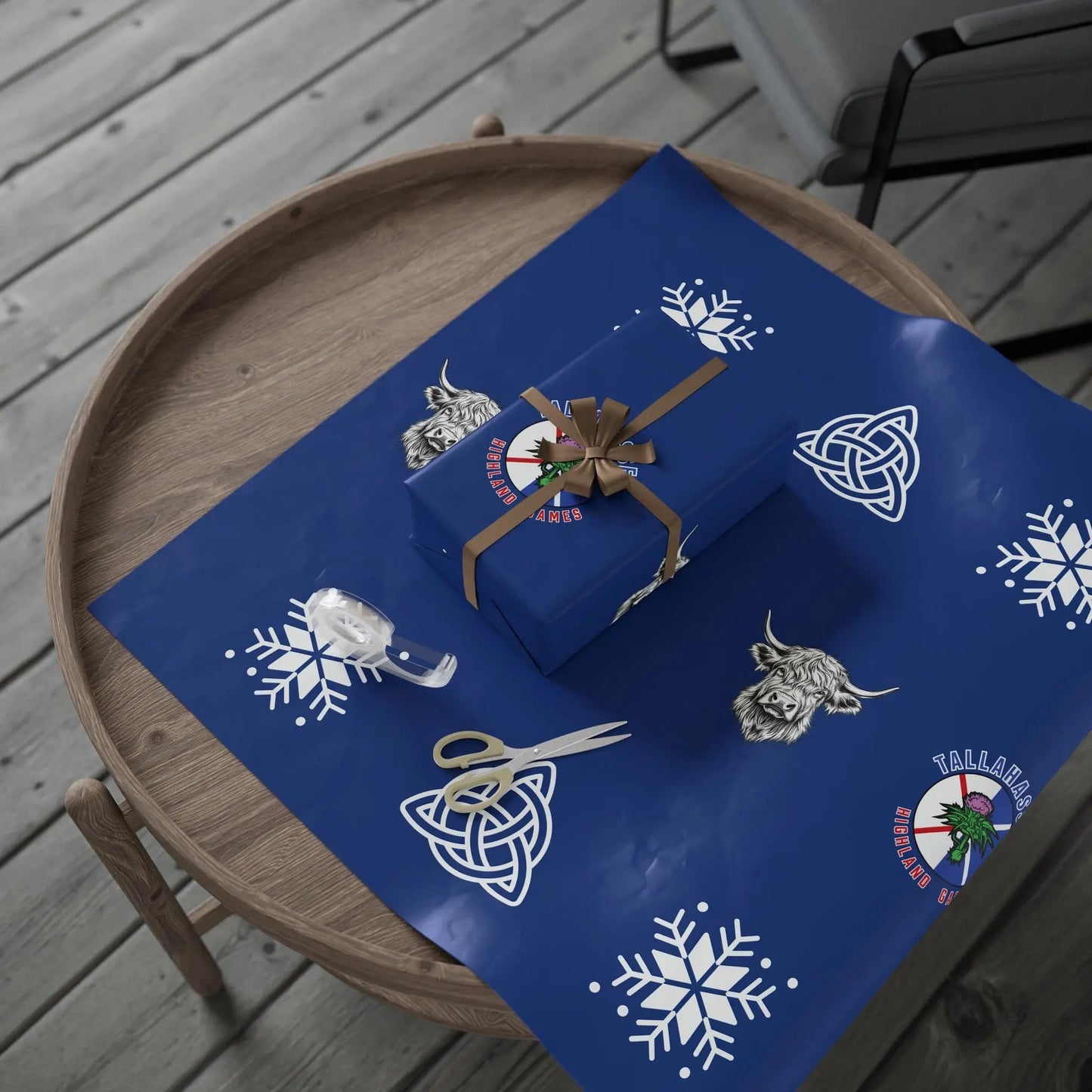 Wrapping Paper Roll - Tally Highland Games and Hamish MacCoo Printify